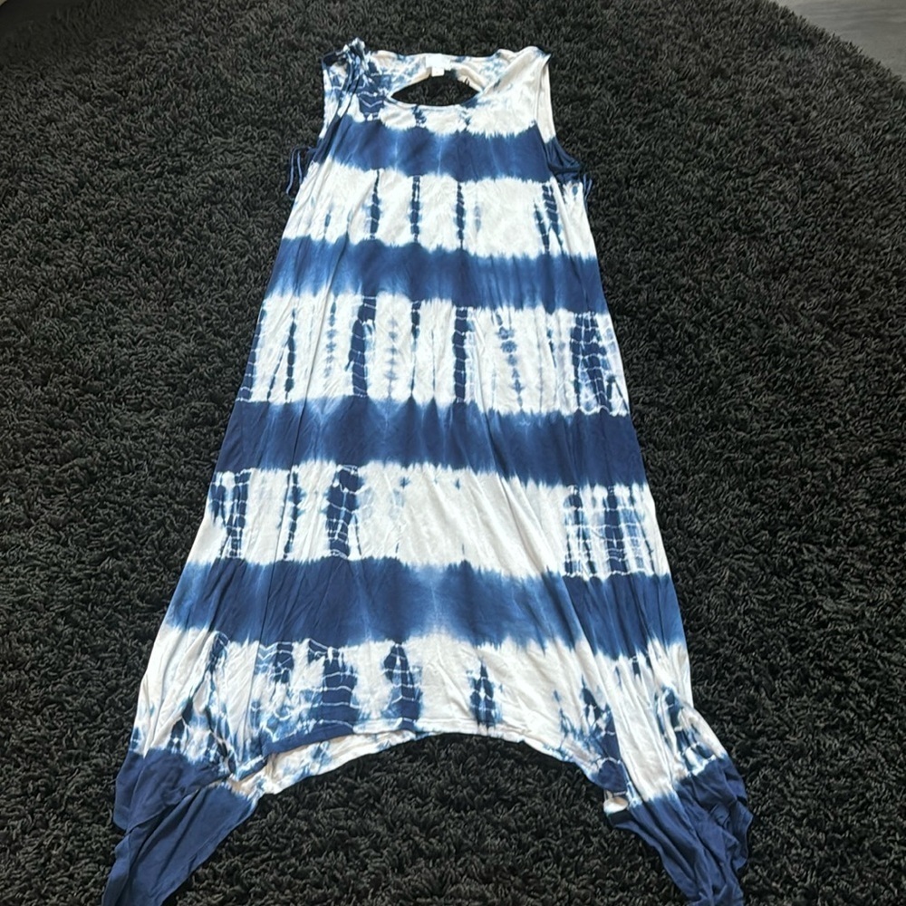 🍍SUNDAY TIED DYED TANK DRESS 🍍SZ LARGE🍍PIT TO PIT 19”🍍40”🍍AK